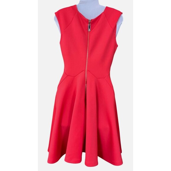 Ted Baker London Sew In Love Cap Sleeve Orange Skater Dress Exposed Zipper Sm - Picture 4 of 9